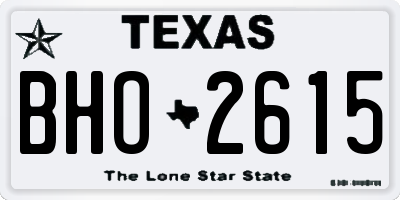TX license plate BHO2615