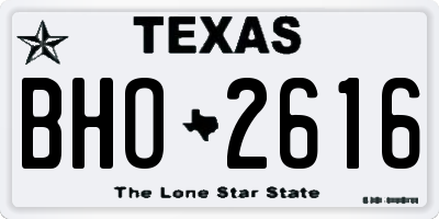 TX license plate BHO2616