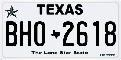 TX license plate BHO2618