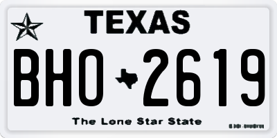 TX license plate BHO2619