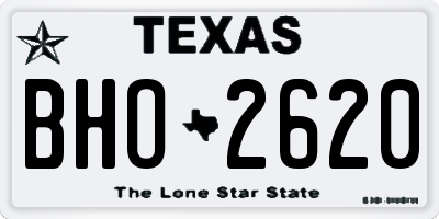 TX license plate BHO2620