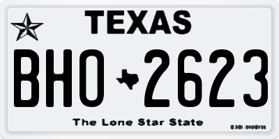 TX license plate BHO2623