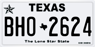 TX license plate BHO2624