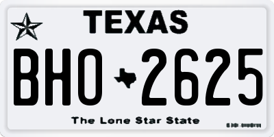 TX license plate BHO2625