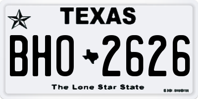 TX license plate BHO2626