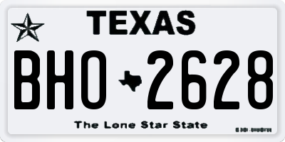 TX license plate BHO2628