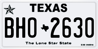 TX license plate BHO2630