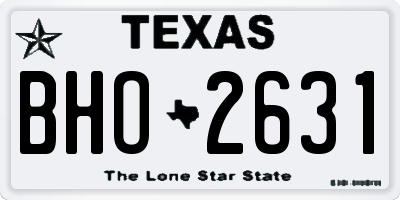 TX license plate BHO2631