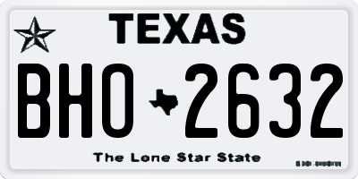 TX license plate BHO2632