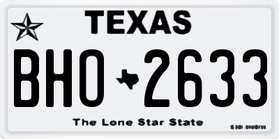 TX license plate BHO2633