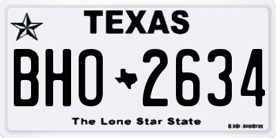 TX license plate BHO2634