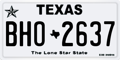 TX license plate BHO2637