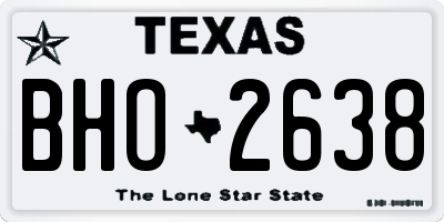 TX license plate BHO2638