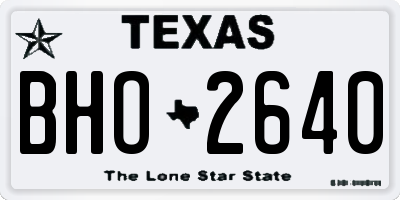 TX license plate BHO2640