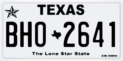 TX license plate BHO2641