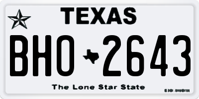 TX license plate BHO2643