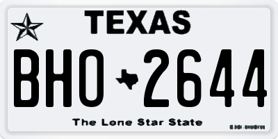 TX license plate BHO2644