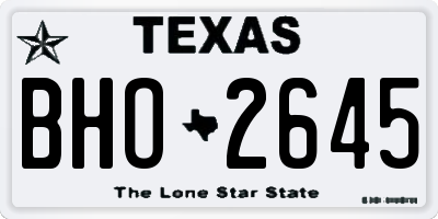 TX license plate BHO2645