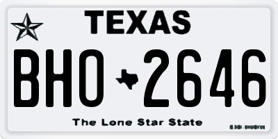 TX license plate BHO2646