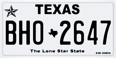 TX license plate BHO2647