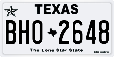 TX license plate BHO2648