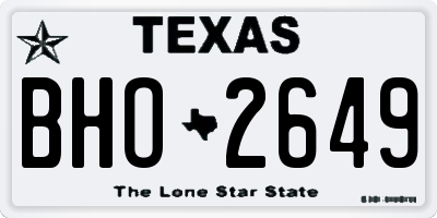 TX license plate BHO2649