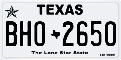 TX license plate BHO2650