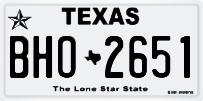 TX license plate BHO2651