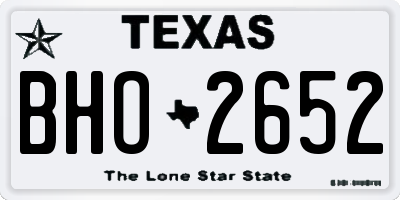 TX license plate BHO2652
