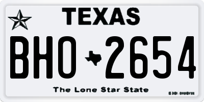 TX license plate BHO2654