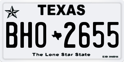 TX license plate BHO2655