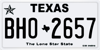 TX license plate BHO2657