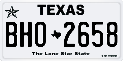 TX license plate BHO2658
