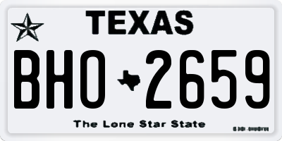 TX license plate BHO2659
