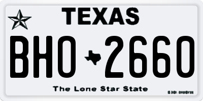 TX license plate BHO2660
