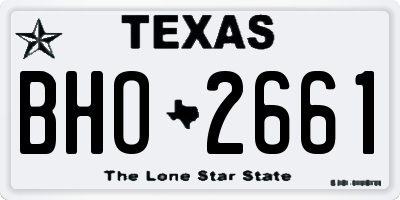 TX license plate BHO2661