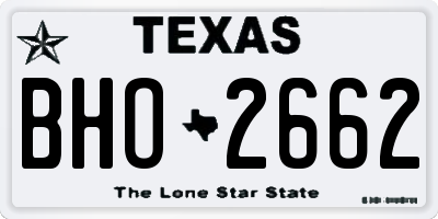 TX license plate BHO2662