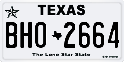 TX license plate BHO2664