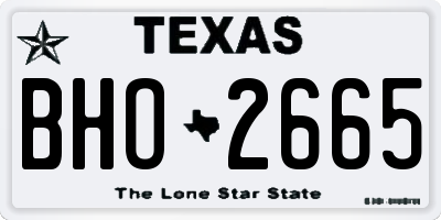 TX license plate BHO2665