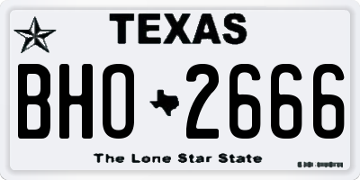 TX license plate BHO2666