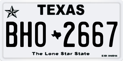 TX license plate BHO2667