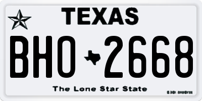 TX license plate BHO2668