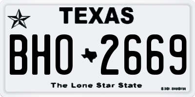 TX license plate BHO2669