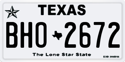 TX license plate BHO2672
