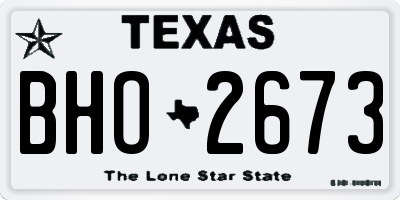 TX license plate BHO2673