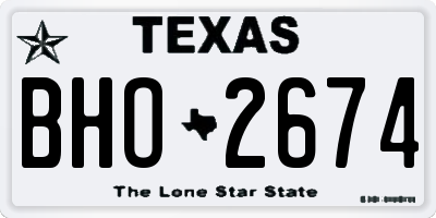 TX license plate BHO2674