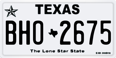 TX license plate BHO2675