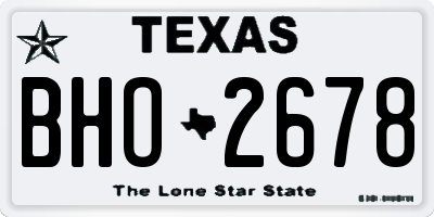 TX license plate BHO2678