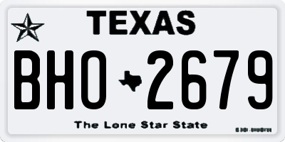 TX license plate BHO2679
