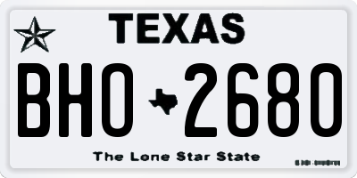 TX license plate BHO2680